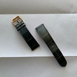 Hermes Bleu Tempête Alligator Watch Strap w/buckle